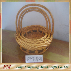 Woven Flower Basket with Handle