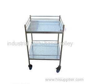 Hospital nurses stainless steel cart & trolley with two tiers