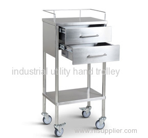 Lab stainless steel utility handcart on wheels