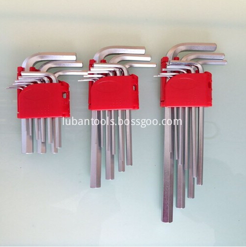 CR-V Carbon Steel Flat Head 9pcs Hex Allen Key