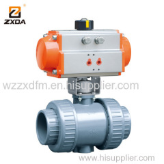 PVC pneumatic ball valve chemical resistant ball valve Double Union Ball Valves