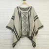 Aztec pattern jacquard women knit poncho shawl , ladies wool ponchos