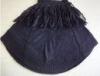 Customize Round brushed acrylic black poncho shawl with front fringes