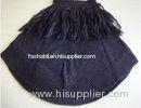 Customize Round brushed acrylic black poncho shawl with front fringes