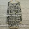 Long Jacquard Fair Isle pattern Ladies Pullover Sweaters , Alpaca Sweater