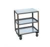 3 layer laboratory equipment moving cart with wheels