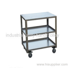 3 layer laboratory equipment moving cart with wheels