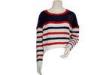 Stripe mesh jumper with star rhinestion decoration ladies pullover sweaters for Lady