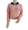Pink collar detachable jumper Ladies Pullover Sweaters for Autumn , Winter