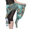 Graceful peacock design belly dance skirts / belly dancing wrap skirt polyester knit fabric
