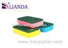 Colorful Two Layers Household Cleaning Sponges With Magic