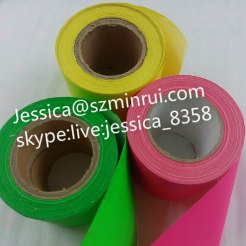 Supply color fluorescent paper roll custom printed double sided colors destructible vinyl materials color vinyl label pa