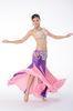 Contrast color belly dancer outfits with lace embroidery top and skirt set