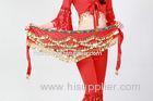 Polyester Velvet belly dance coin belt with multi color rhinestones