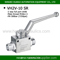 DN06 high pressure 2-way hydraulic ball valve DIN 2353 SR with two mounting ball valve