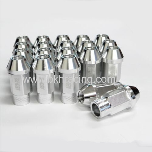 M12 x 1.5mm Thread Pitch Aluminum Silver Racing Wheel Open End Lug Nuts