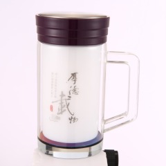 Double layer Vacuum heat resistant glass cup creative present for parents