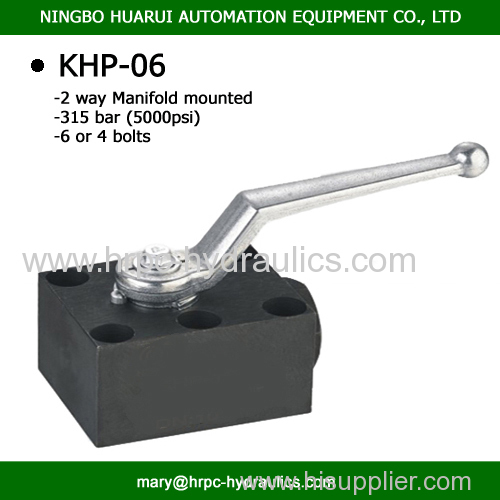 manifold valve hydraulic manual oil two way ball valves with four bolts