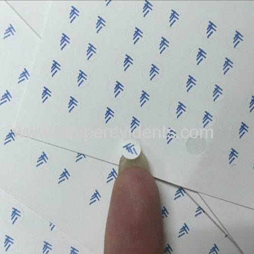 Minrui Tiny Round Self Adhesive Paper Warranty Sticker Single Color Printed Warranty Void Label Stickers