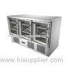 Silver Kitchen Refrigerator & Showcase With 3 Glass Door / Evaporator System