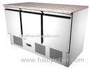 Energy Saving Static Cooling Kitchen Refrigeration / 3 Door Stainless Steel Refrigerator