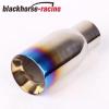 Blue Burnt Exhaust Duo Layer Pipe Tip Polished Stainless Steel 2.5&quot; In 3.5&quot; Out