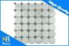 Carrara White Italian Carrera Marble Octagon Mosaic Tile Gray Dots 2 Inch Polished