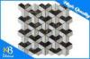 Modern Mesh Mounted 3D Decorative Wall Tile Waterjet Marble Board for Hotel / Home Decoration