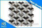 Modern Mesh Mounted 3D Decorative Wall Tile Waterjet Marble Board for Hotel / Home Decoration