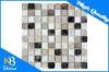 Mixed Colour Square StoneTravertine Mosaic Marble Wall Tiles Meshed On 12&quot; x 12&quot; Sheets