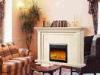 Customized White Wood Luxury LED Electric Fireplace Remote Control