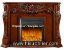 Electrical Home Decoration Classic Solid Wood Fireplaces With LED Light