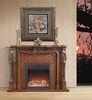 Antique Solid Wood Fireplace 750w 1500w , Oak Electric Fireplace With Mantel