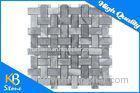 Polished Italy Grey Basketweave Marble Mosaic Tile For Home or Hotel Wall Flooring