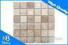 Square Pattern Natural Travertine Stone Mosaic Flooring Tile 12