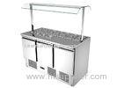 Stainless Steel Kitchen Refrigeration Saladette 3 Door Counter Fridge 390L