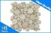 Mixed Round Marble Polishing Cream Marfil Tile Mosaic Home Decoration Tile Indoor / Outdoor