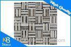 Dark Emperador Waterjet Marble Mosaics Subway Pattern Polished Tile for Exterior / Interior Wall