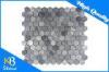 Italy Grey Flooring Hexagon Marble Mosaic Tiles for Backsplash / Shower Wall Building Material