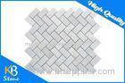 Honed Bianco Carrara White Herringbone Marble Mosaic Kitchen Tiles / Floor or Wall Tile