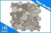 Stone Mosaic Wooden Grey Marble Penny Round 12 x 12 Polished Decorative Wall Tile