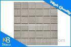 Wooden Grey Polished Marble Mosaic Tile for Bathroom or Kitchen Wall , Square Shape