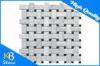 Bianco Carrara White Basketweave Marble Mosaic Tile Backsplash / Bath Wall Use Mixed Black Dots