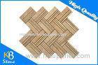 Emperador Light Marble Mosaic Wall Tiles with Herringbone Shape , 10mm Thickness