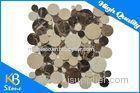 Irregular Round Cream Marfil Marble Mixed Dark Emperador Wall Decoration Mosaic Wall Tile