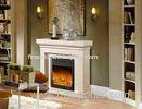 European 1.2m Imitation Marble Fireplace With Decorative Flame White