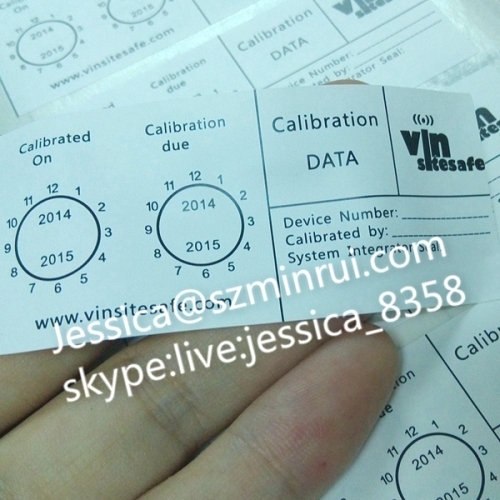 High security brittle paper label Self Adhesive Paper Fragile Warranty Stickers With Logo and Month Years Print