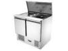 Cafe Saladette 2 door Counter Fridge 250L CE ROHS SASO , Salad Prep Cooler