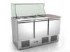 Glass Cover Stainless Steel Saladette Counter Fridge / Salad Display Fridge