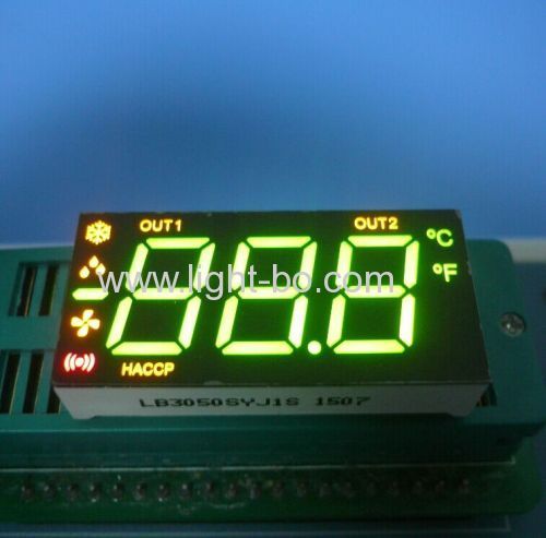 Red / Yellow 3 1/2 Digit 0.5  7-Segment LED Display for Heating / Cooling